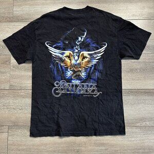 Vintage Carlos Santana Let The Music Set You Free Y2K T Shirt Sixe XL Tour Black